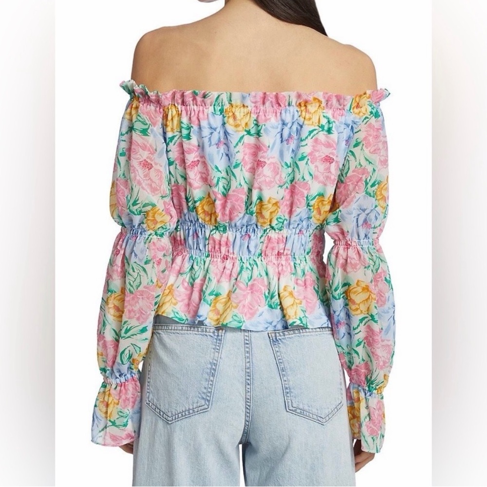 NWT WAYF Off the Shoulder Floral Watercolor Top | Large - Picture 3 of 8